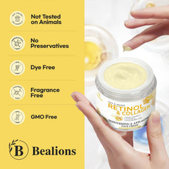 Bealions illustration of collagen and hyaluronic acid for plump, hydrated skin