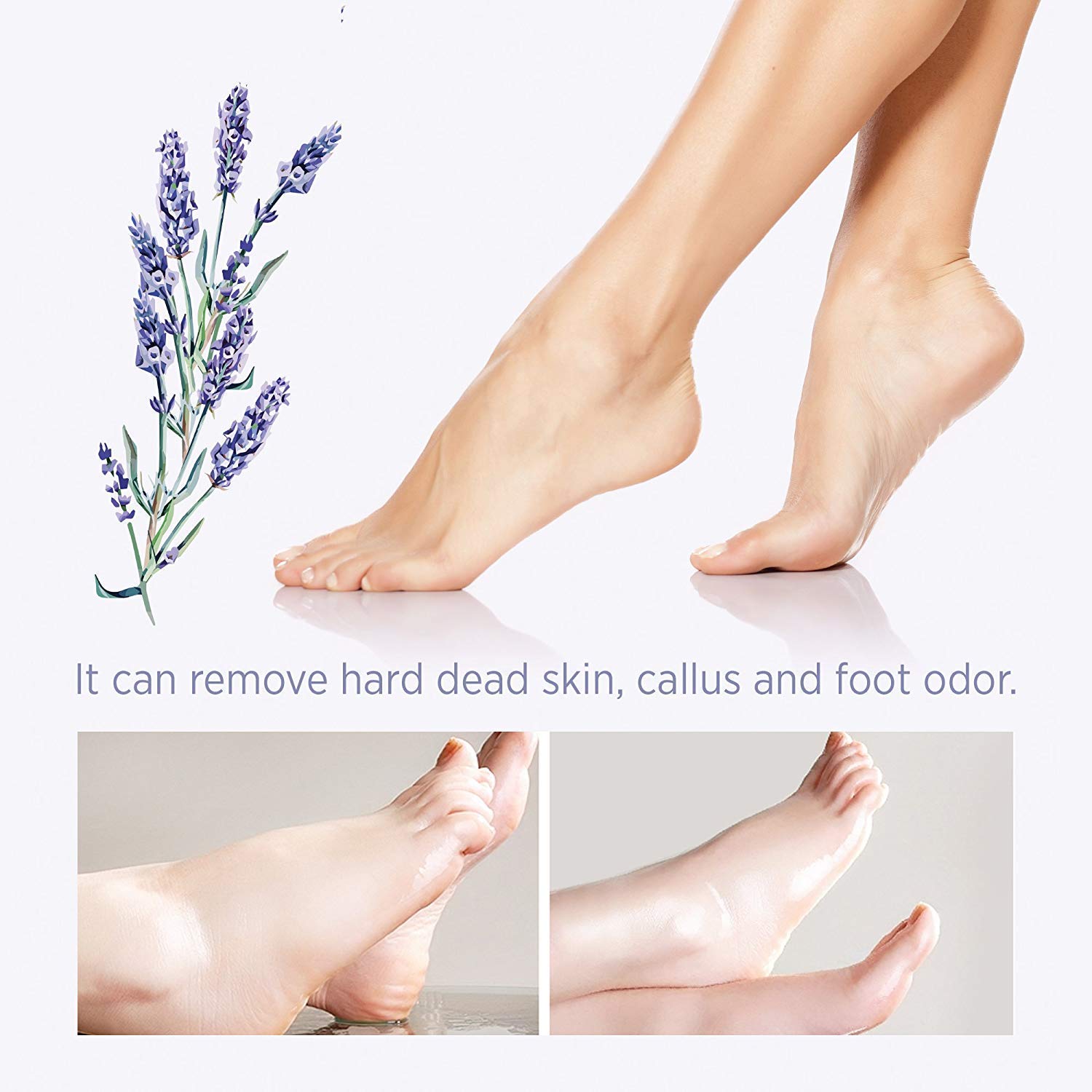 Bealuz soft feet after use close-up, ready for moisturizer.