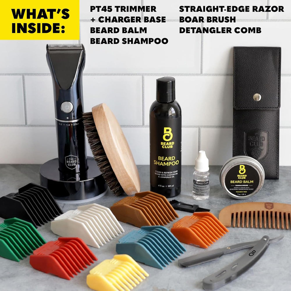 The Beard Club grooming kit arrives gift-ready and ready to impress.