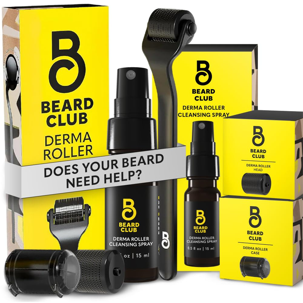 The Beard Club Premium Derma Roller top view for beard prep