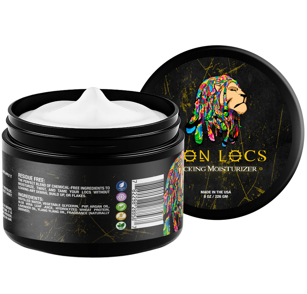 Beard Gains Lion Locs 8oz container ready for styling
