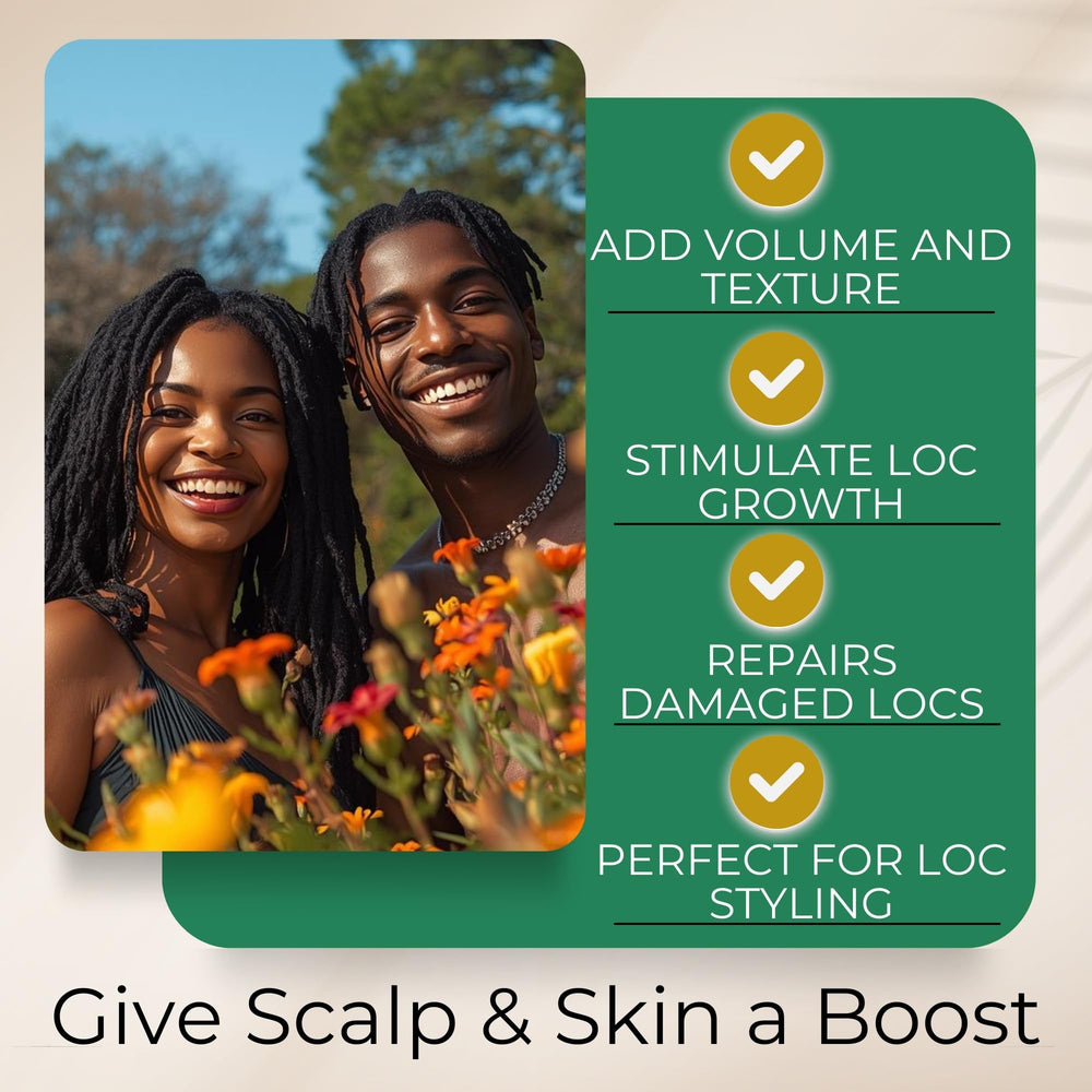 Non-greasy finish keeps locs breathable and easy to restyle.
