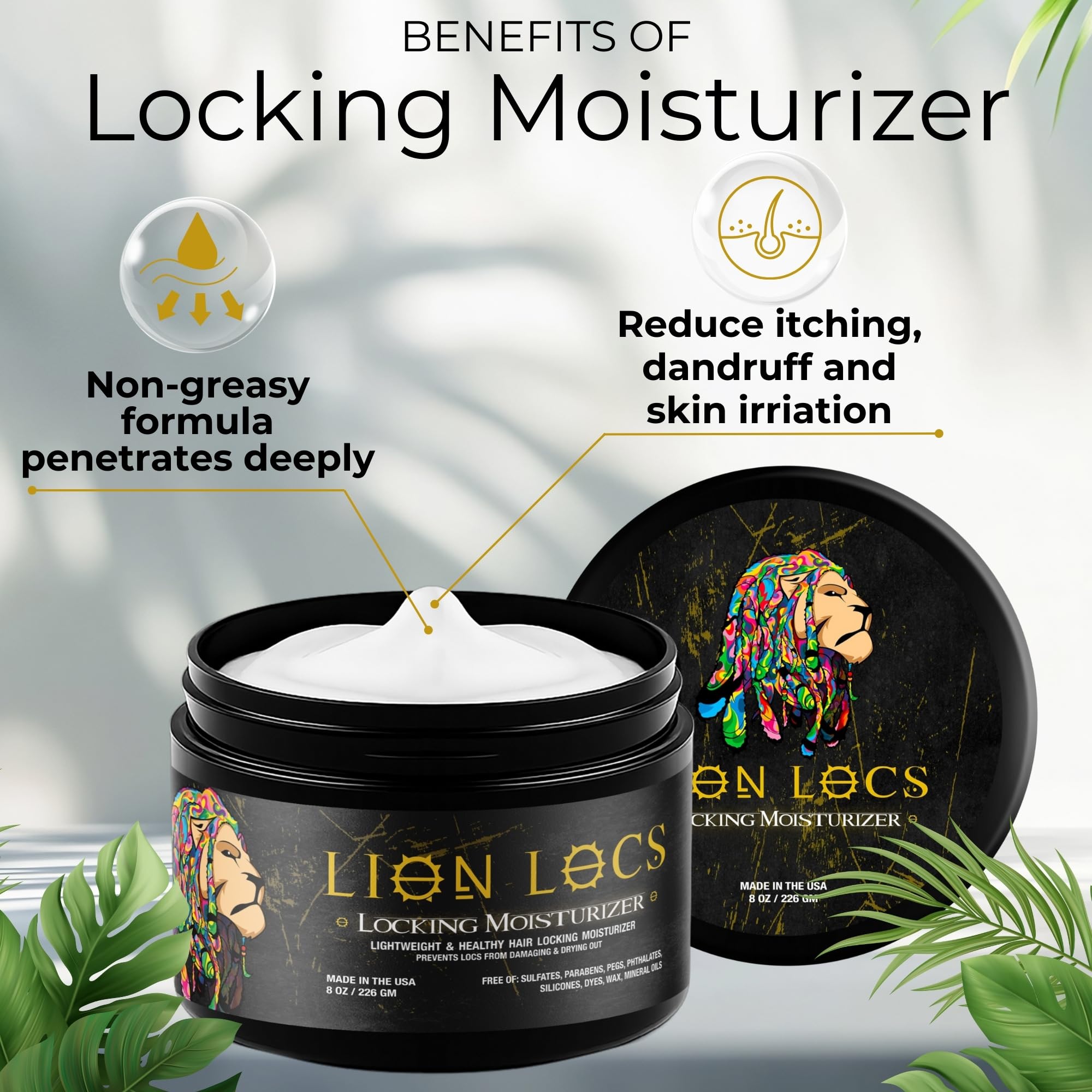 Beard Gains Lion Locs frizz-control gel applied for smooth locks