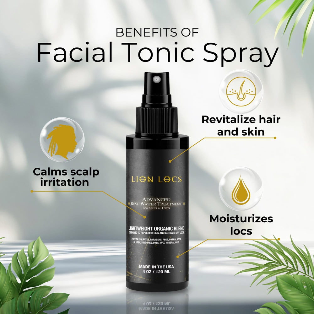 Beard Gains Lion Locs Rosewater Spray mist delivering lightweight moisture