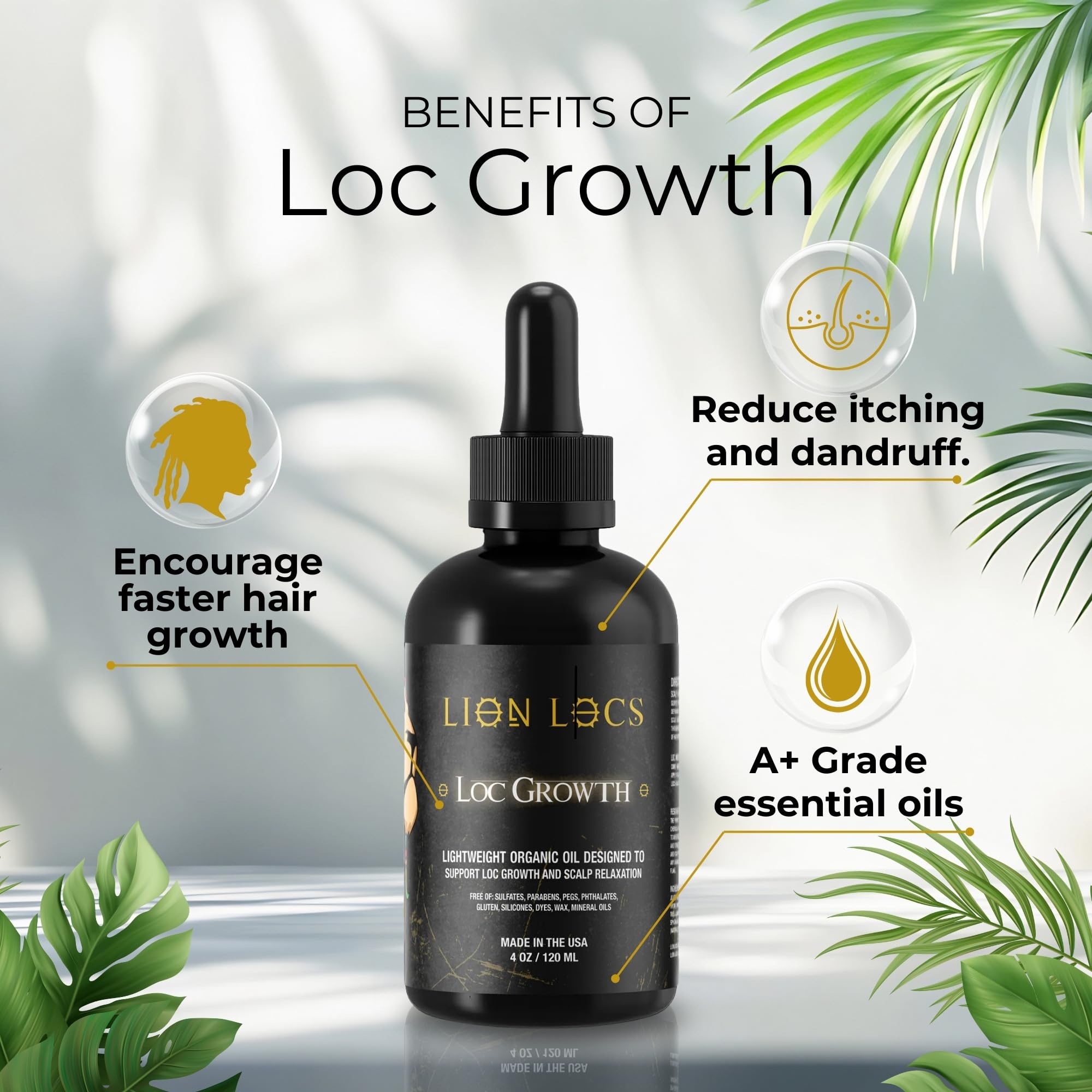 Beard Gains Lion Locs scalp relaxer application calms dryness and itch