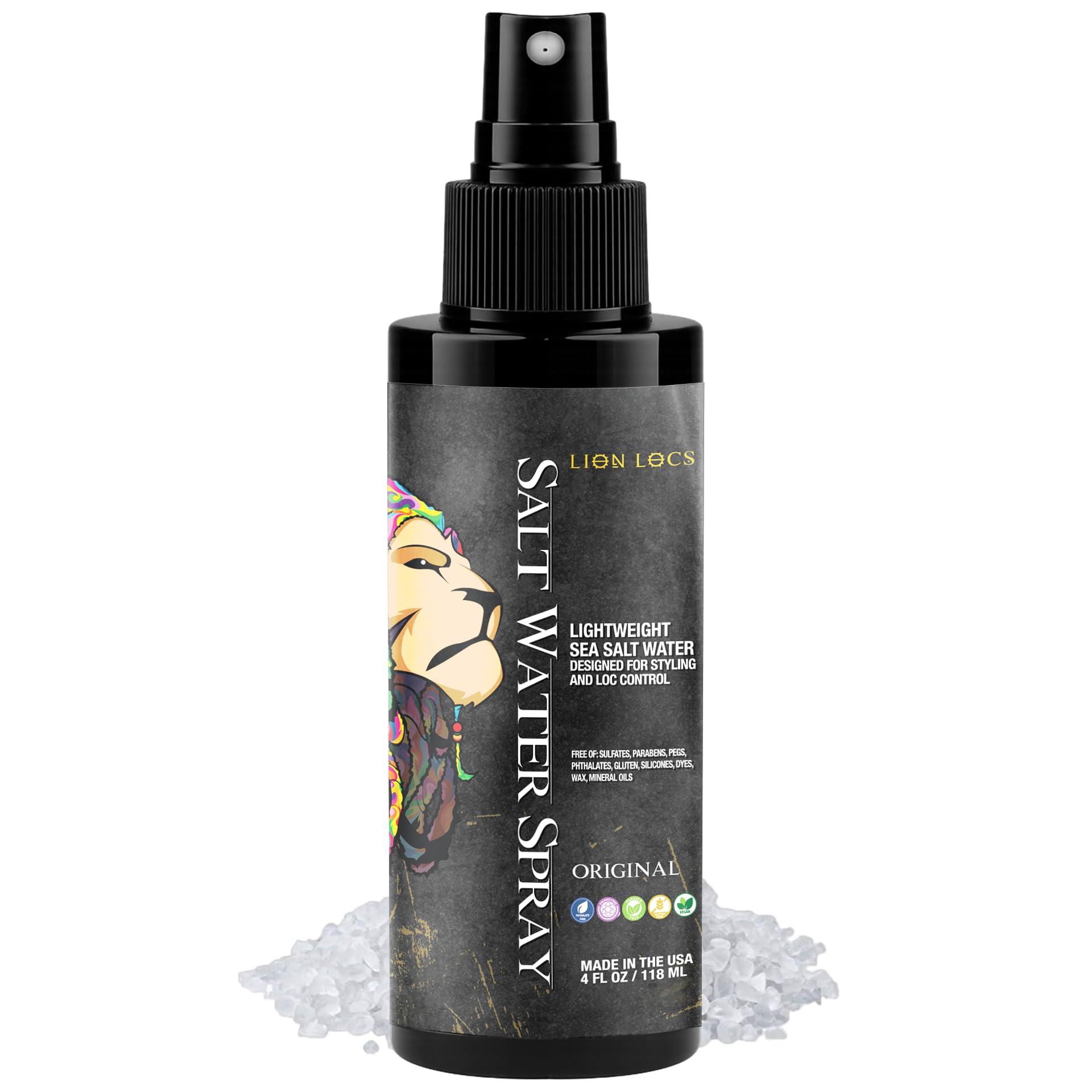Beard Gains Lion Locs starter spray bottle adds texture to new dreadlocks with light hold.