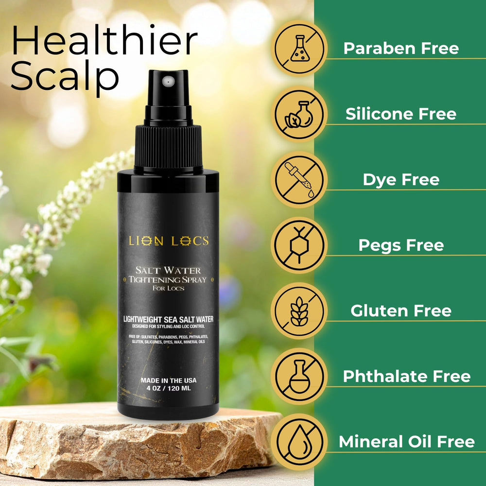 Daily-use spray helps retwist and refresh locs between washes.