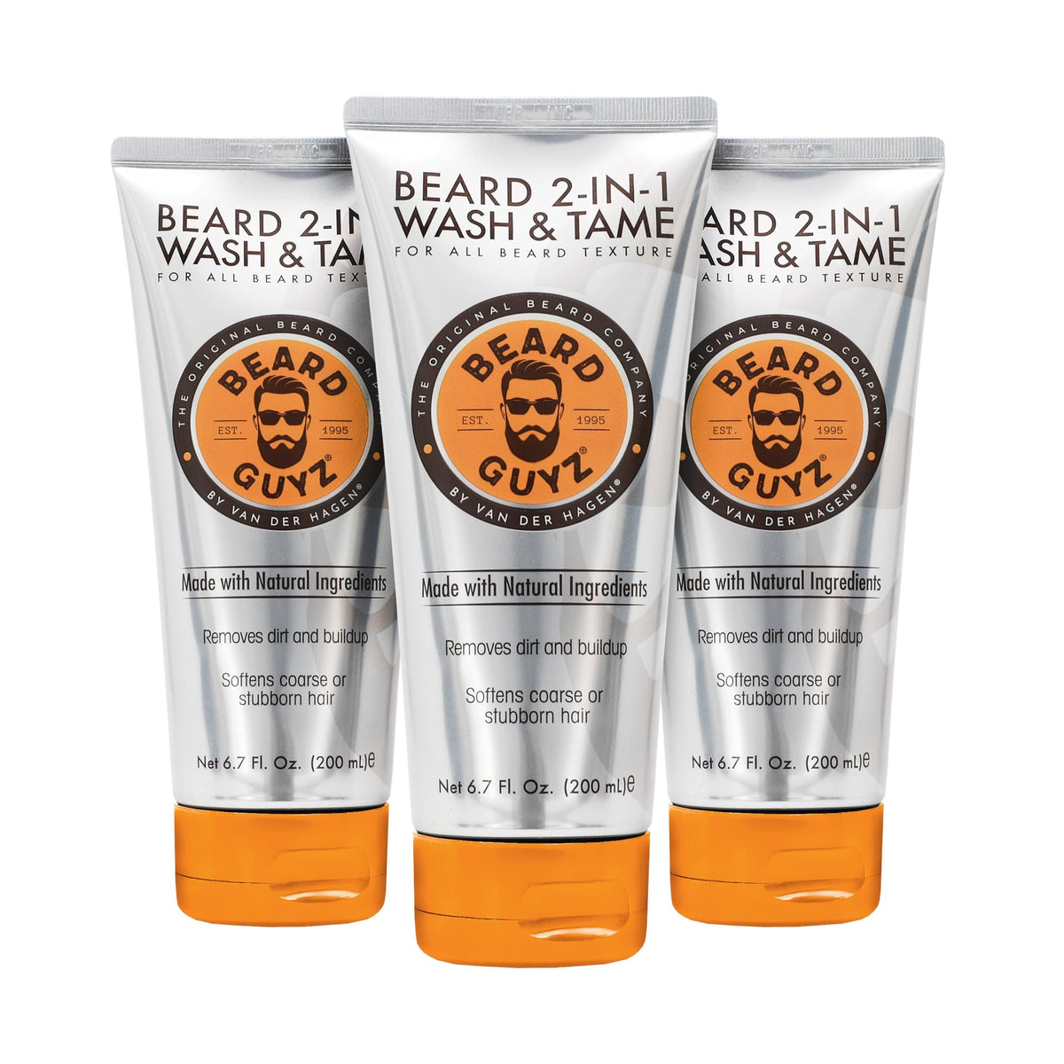 Beard Guyz 2-in-1 beard wash bottle pour for deep cleansing.