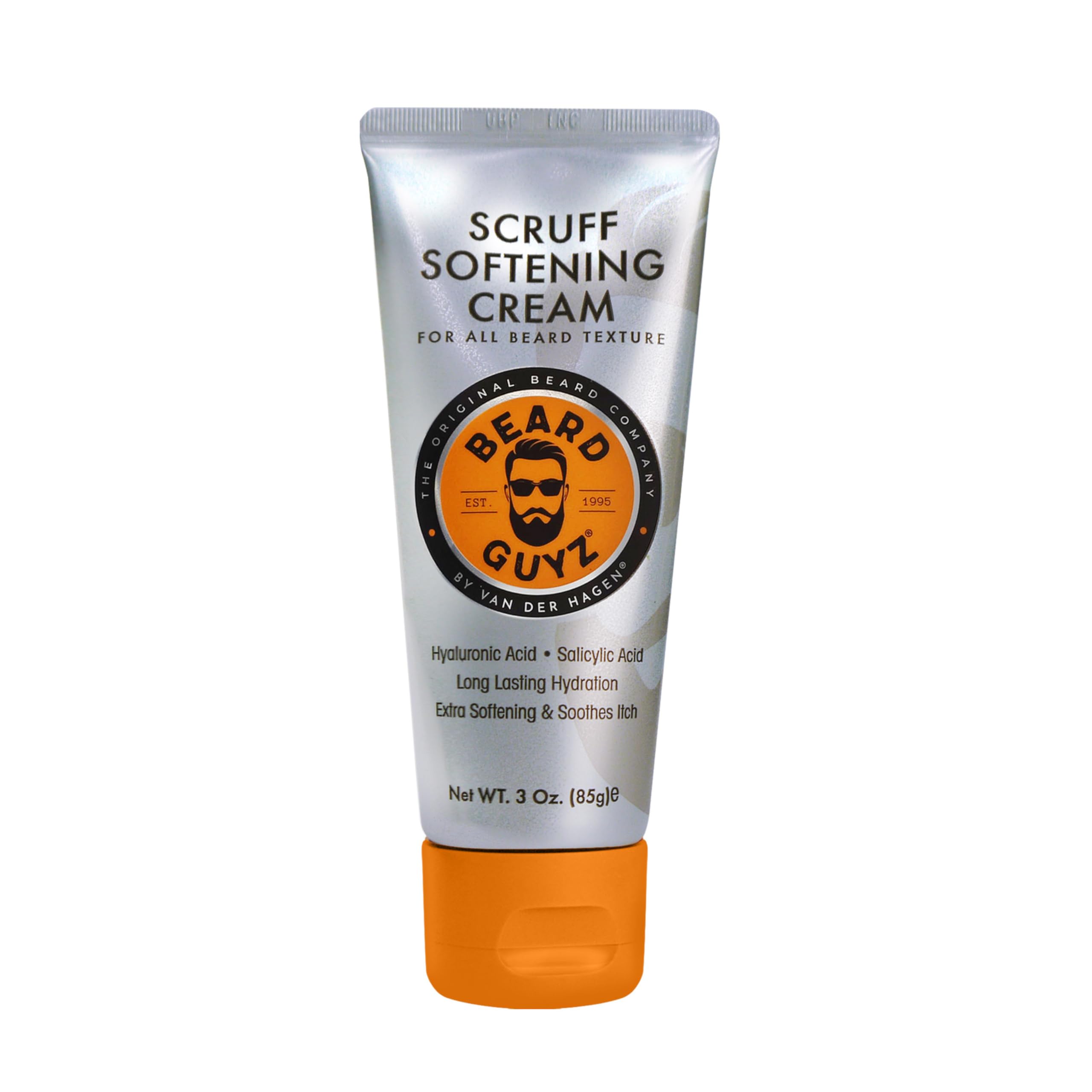 Beard Guyz Scruff Softening Cream bottle provides instant hydration for scruff.