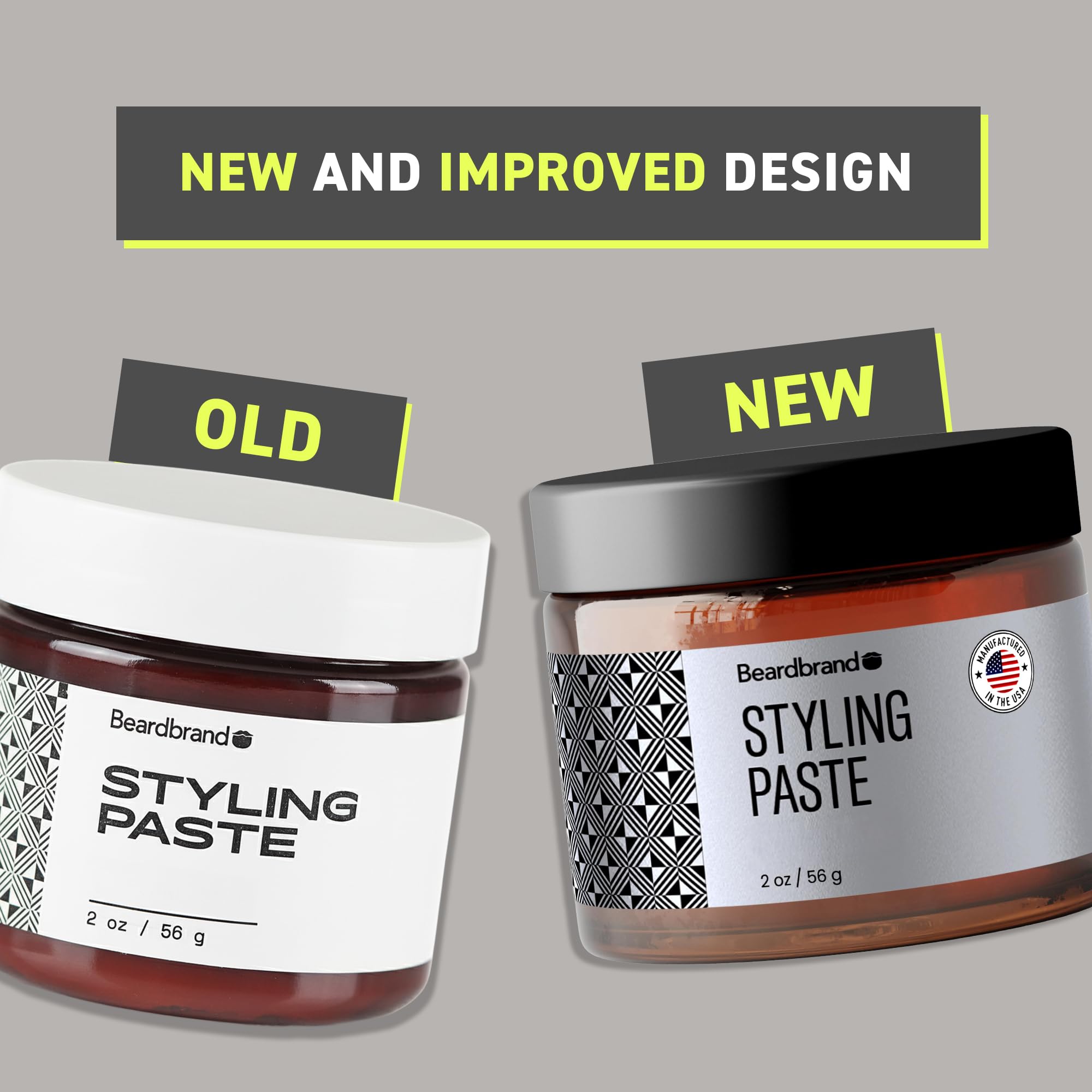 Hands applying paste for quick grooming and smooth beard shine.