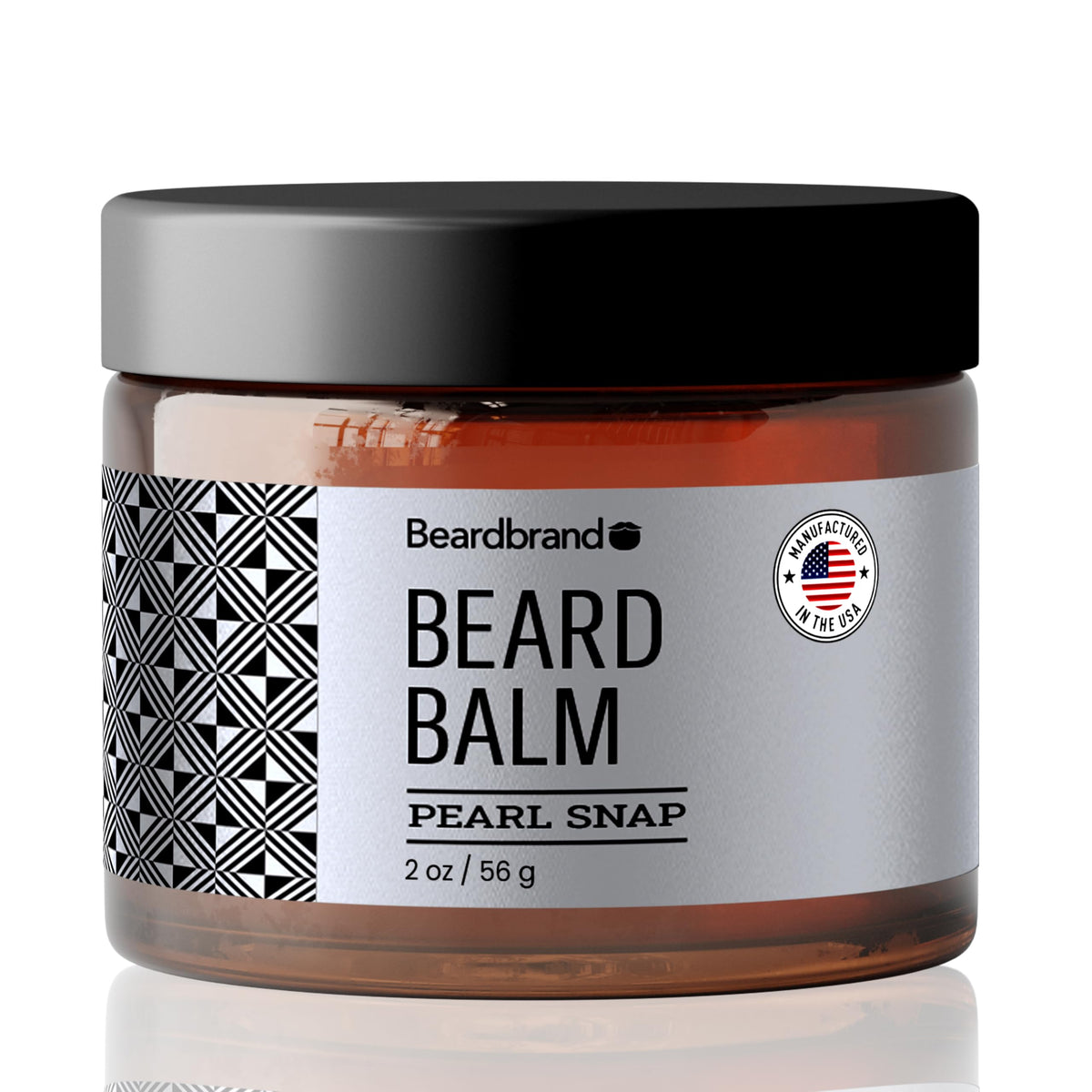 Beardbrand beard balm travel pack pearl snap bottle highlights scent and conditioning.