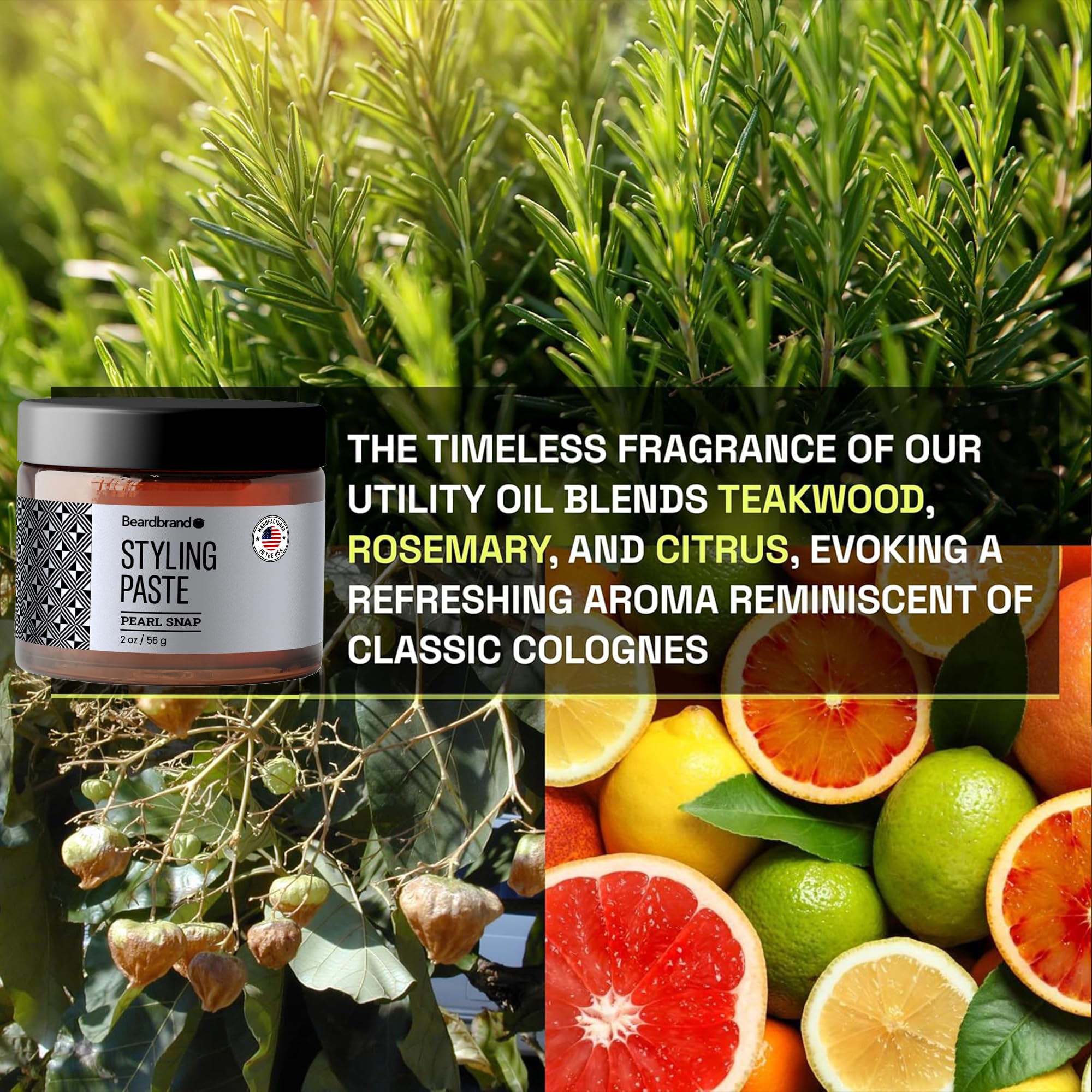 Made in USA packaging ensures premium grooming product quality.