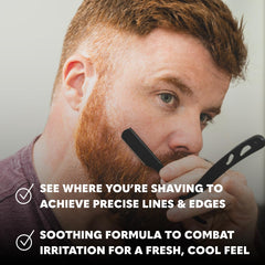Beard Club Premium Shaving Gel emits cedar scent for a refreshing shave.