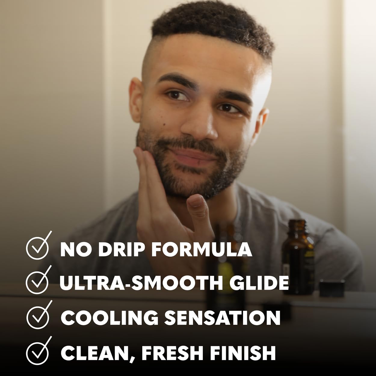 Beard Club clear gel allows visibility for precise beard lines.