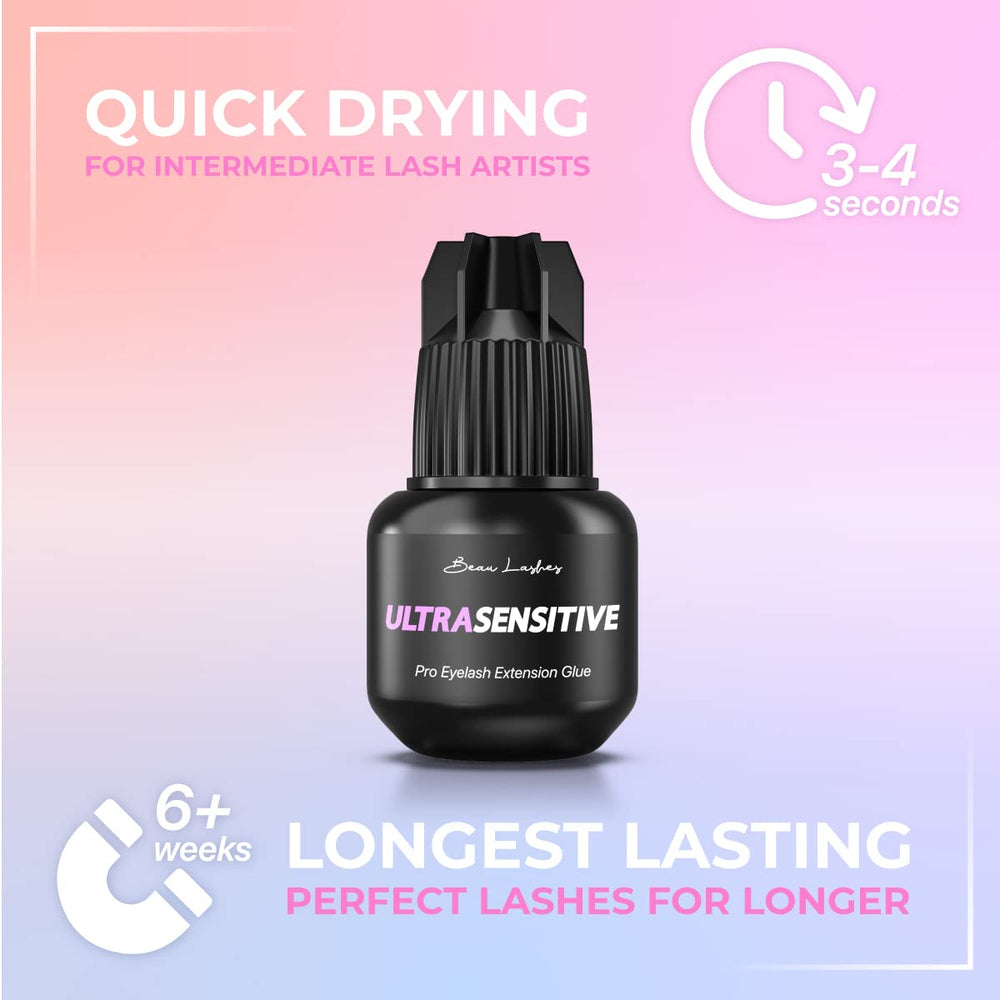 Beau Lashes fast-drying glue for efficient lash extensions