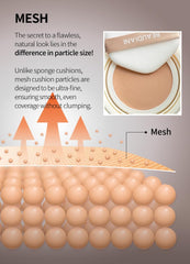 Beaudiani Mesh Glow Cushion shade swatches for shade 22-23.
