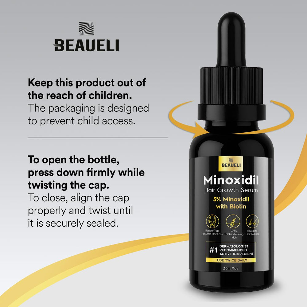 Beaueli minoxidil 5% foam applicator ready for precise application.
