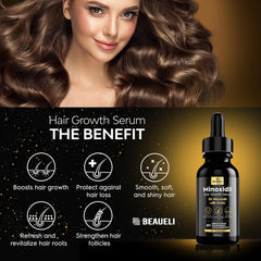 Beaueli minoxidil scalp application demonstrates targeted growth potential on thinning areas.