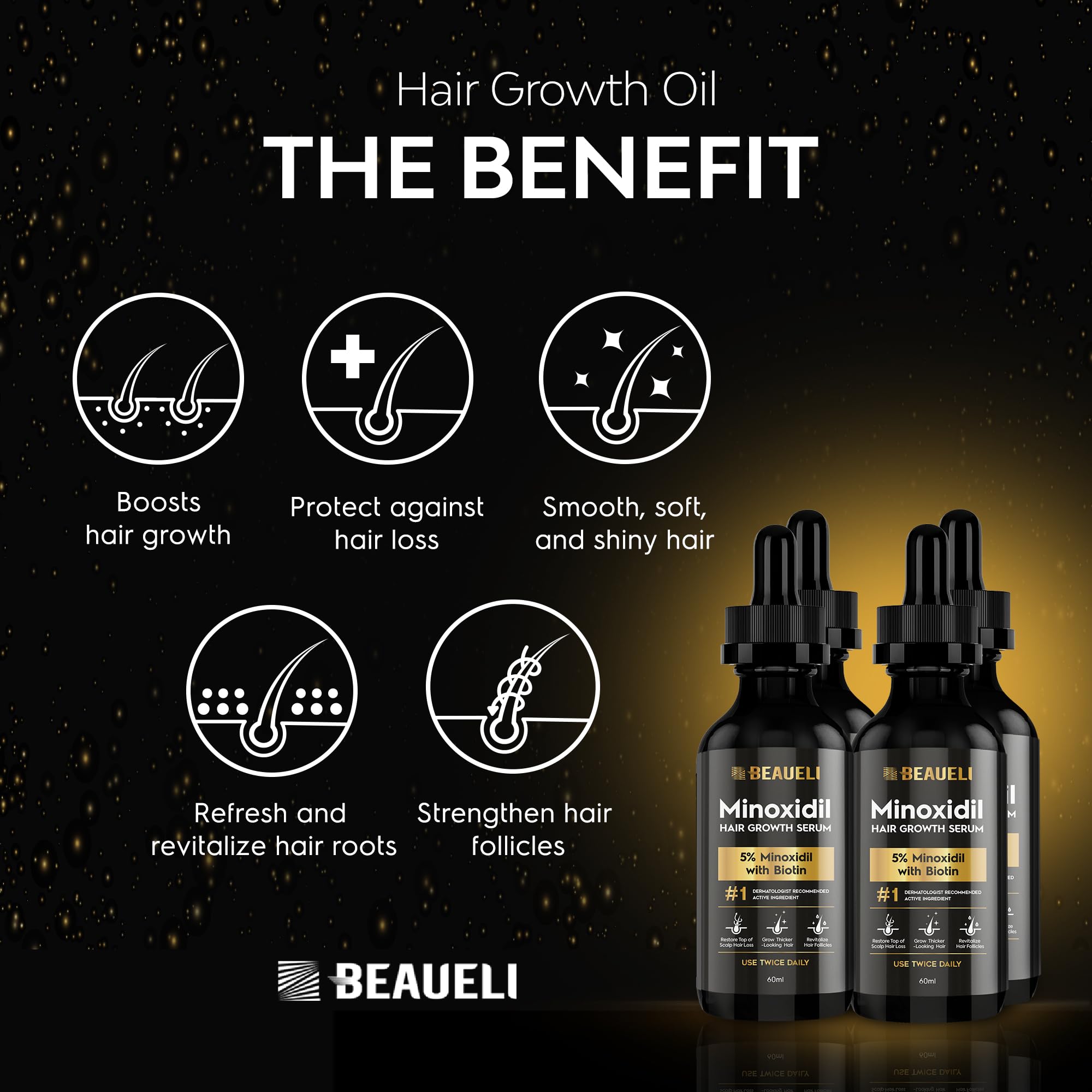 Beaueli minoxidil scalp density visualization for targeted thinning care.