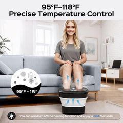 BEAUMOI Foot Spa highlighting 24 Shiatsu massage balls for kneading.