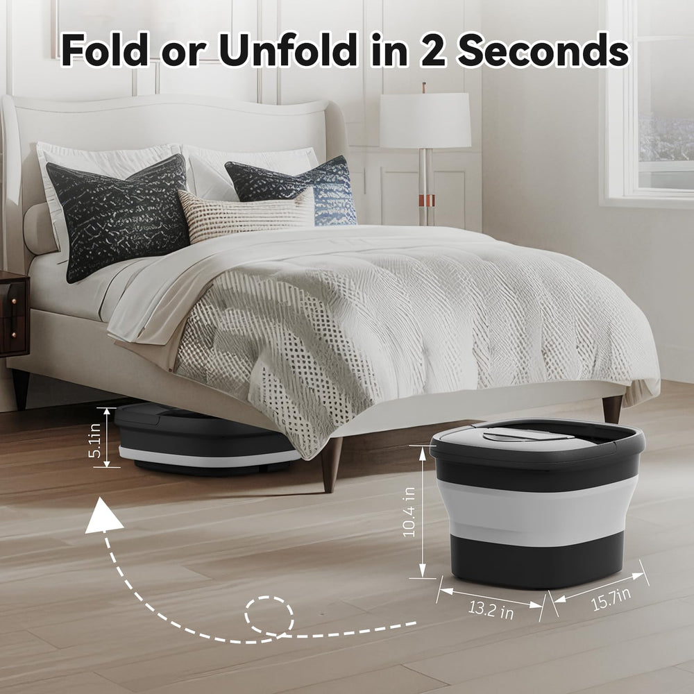 BEAUMOI compact foldable foot spa saves space in small rooms.