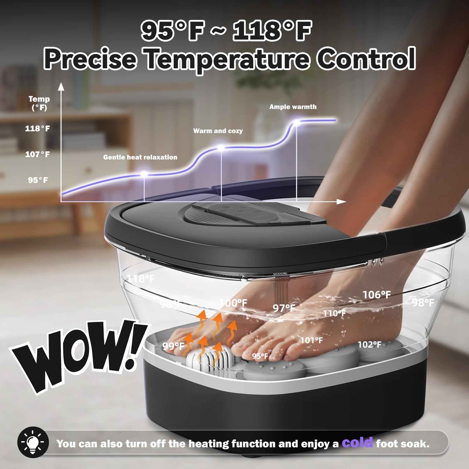 BEAUMOI precise temperature control for tailored warmth during soaks.