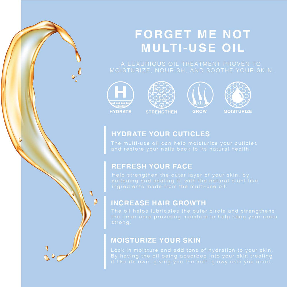 BEAUTE DE PROVENCE Forget Me Not oil on the face provides gentle application.