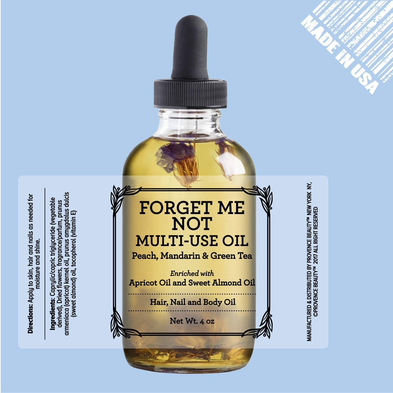 BEAUTE DE PROVENCE Forget Me Not oil on hands and cuticles nourishes nails.