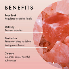 Close-up of rose petals and mineral crystals in Beaute De Provence bath salts.