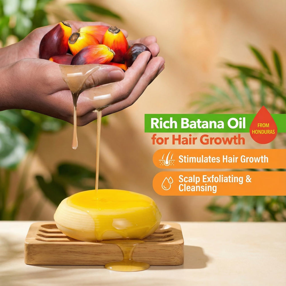Beauté Seoul Batana Oil Shampoo Bar close-up highlighting Batana Oil for nourishment