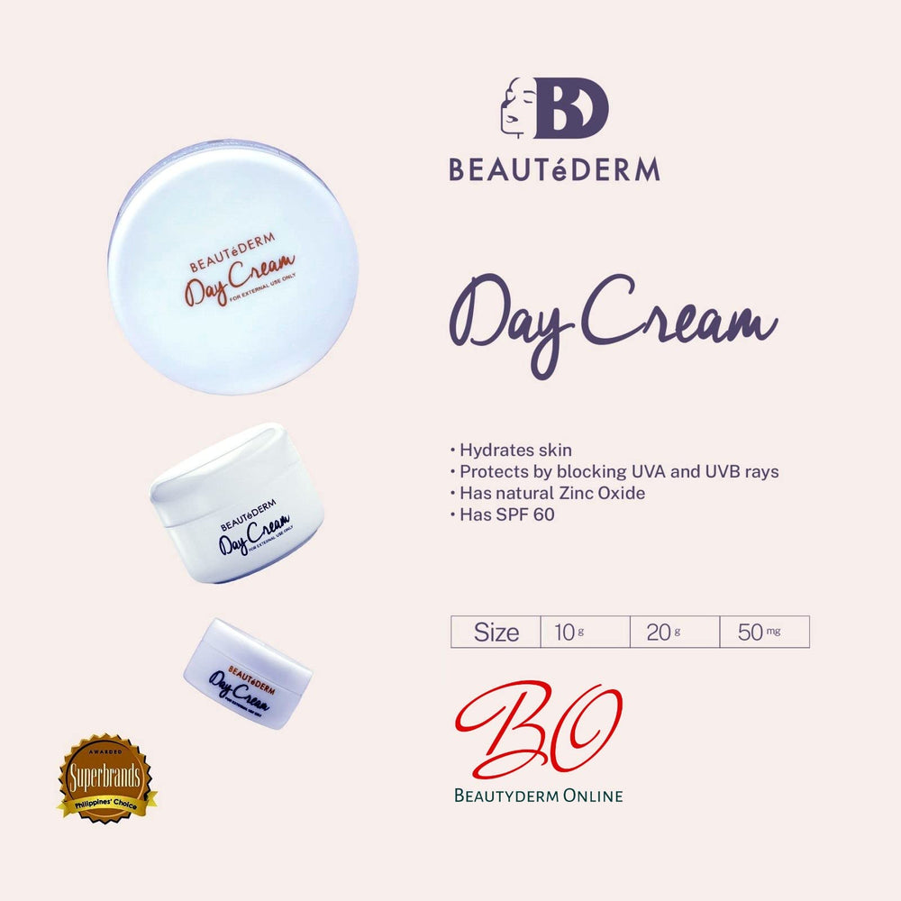 Beautederm Day Cream texture swatch highlights a silky, hydrating finish for everyday use.