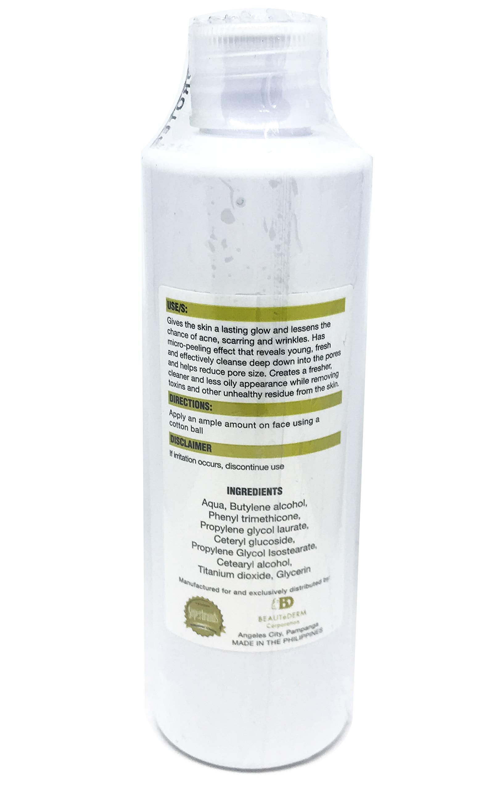 Beautederm Day and Night Toner being applied to skin showing pore cleansing action