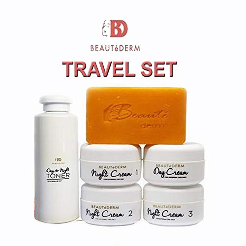 Beautederm Set Travel Pack with four products for a streamlined travel skincare routine.