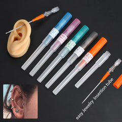 Beautidots sterilized needles with rubber sleeve for clean, ready-to-use kit.