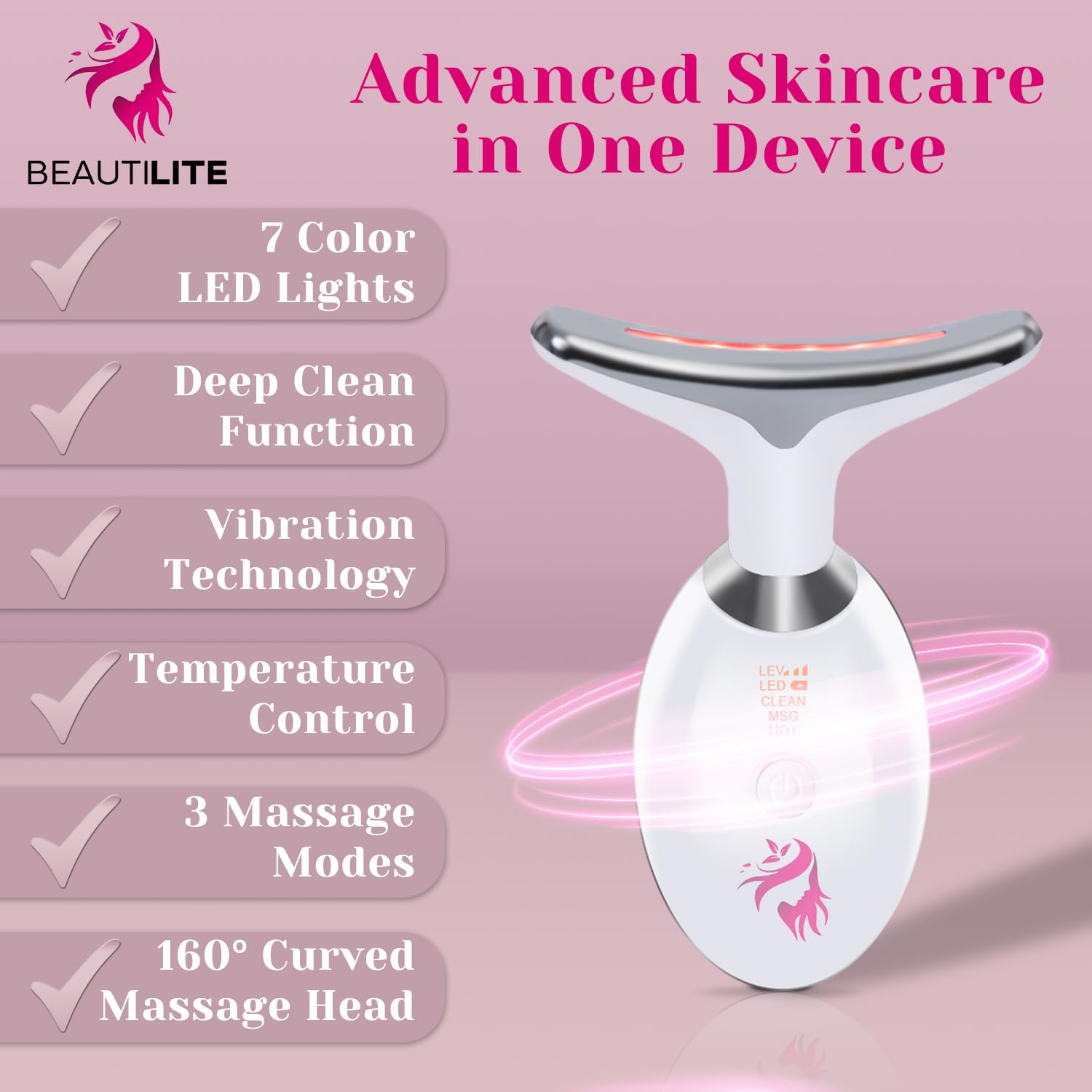 BEAUTILITE lymphatic drainage massage aids reducing puffiness and sculpting contour.
