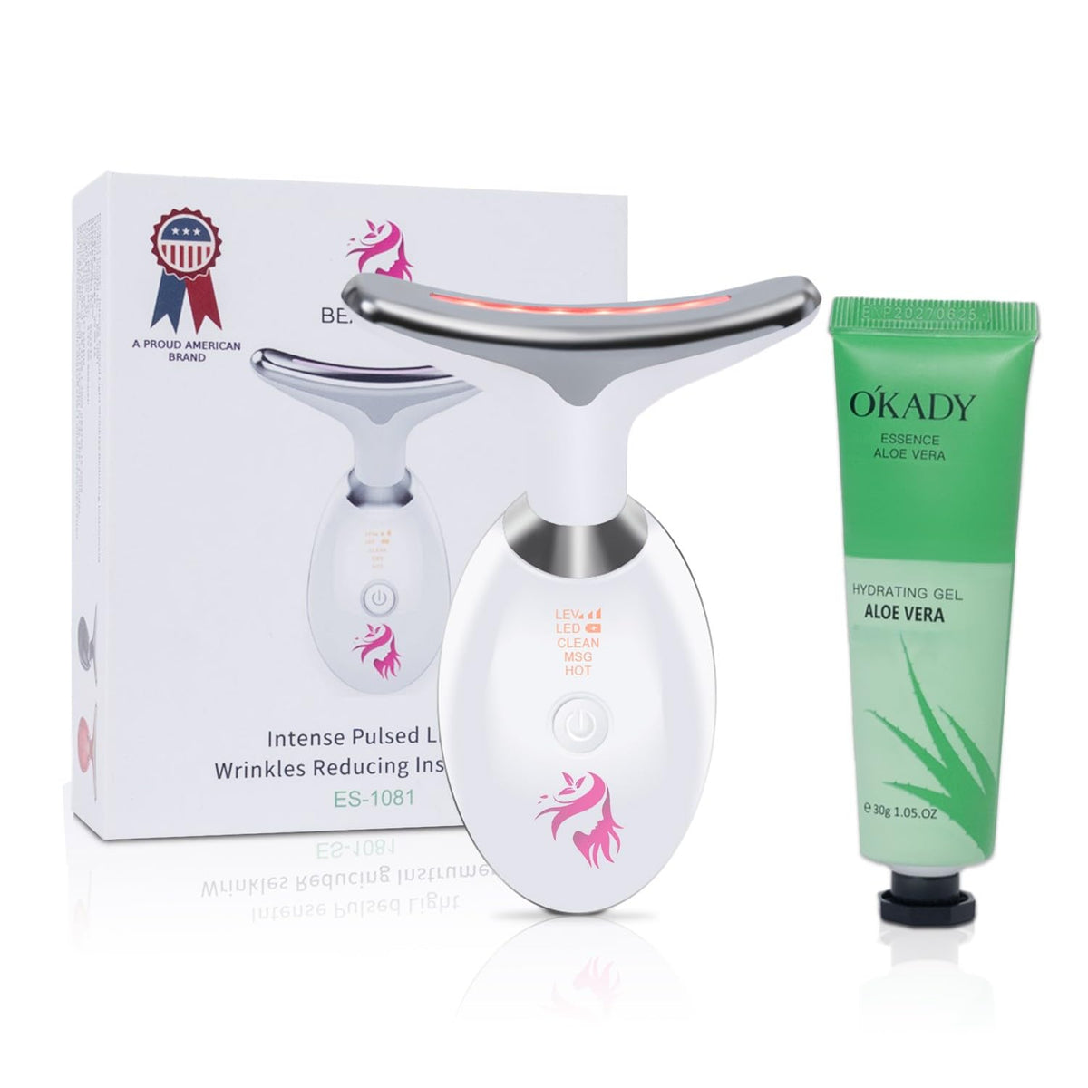 BEAUTILITE red light face massager with LED colors for skin rejuvenation and glow.