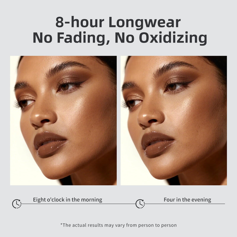 BEAUTNICE Long Wear Foundation micro-powder detail shows pore-blurring effect.