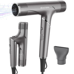 BEAUTURAL hair dryer foldable design for easy packing and on-the-go styling.