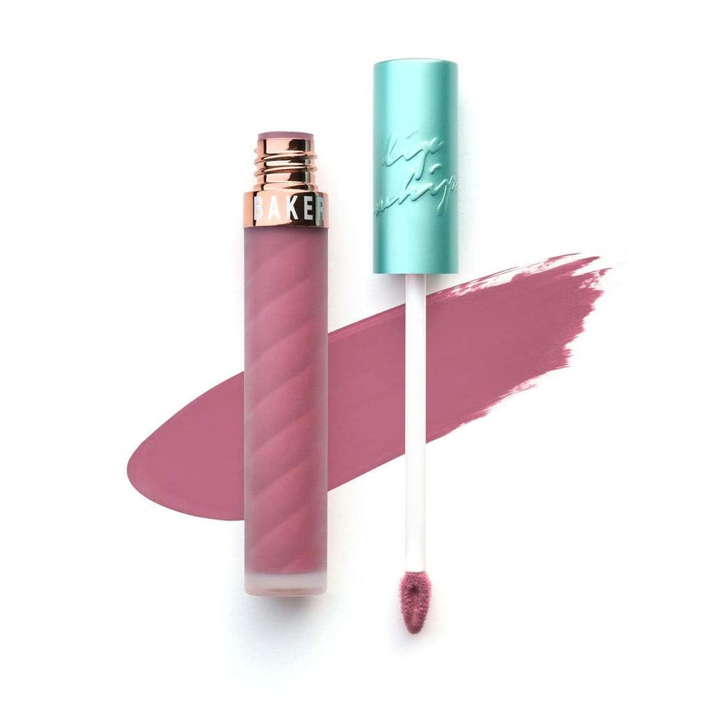 Beauty Bakerie Lip Whip Versailles matte finish swatch with long-lasting color on lips