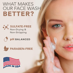 Ingredients close-up of Beauty by Earth clean face wash showing natural components