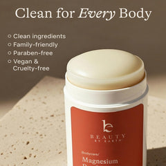 Beauty by Earth deodorant ingredients with organic botanicals and minerals.