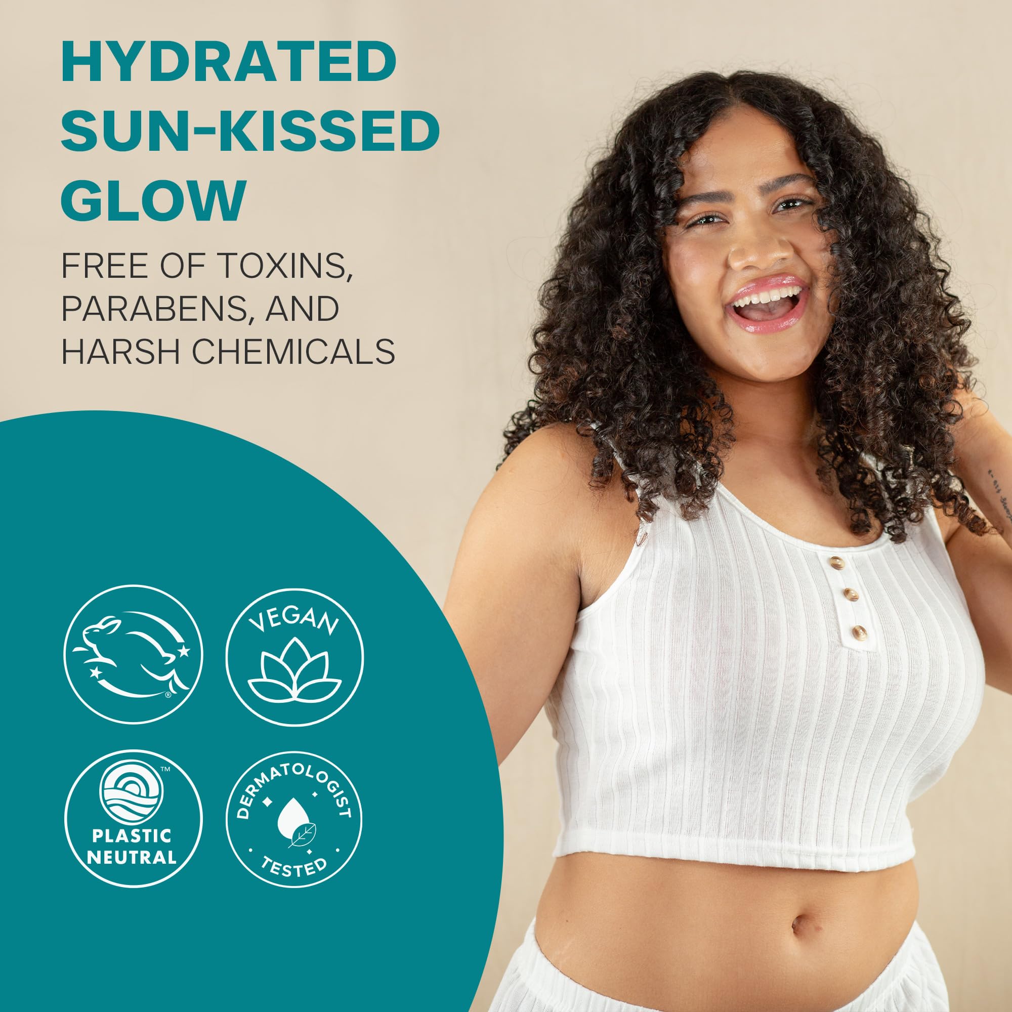 Beauty by Earth self-tanner mousse foam for quick, natural bronze color.