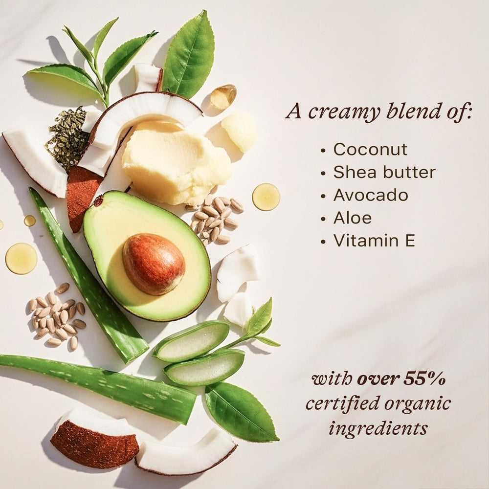 Beauty by Earth USA-made label on bottle highlights ethical production and clean ingredients.