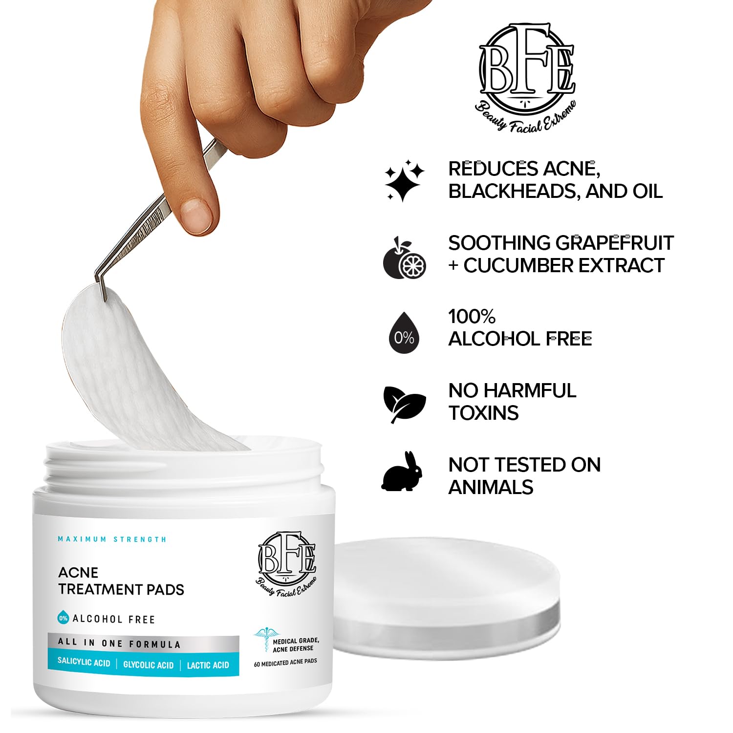Beauty Facial Extreme Acne Pads offer exfoliating action and oil control.