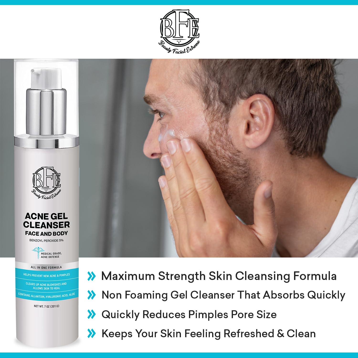 Beauty Facial Extreme wash on skin with foamy action for thorough cleansing of impurities