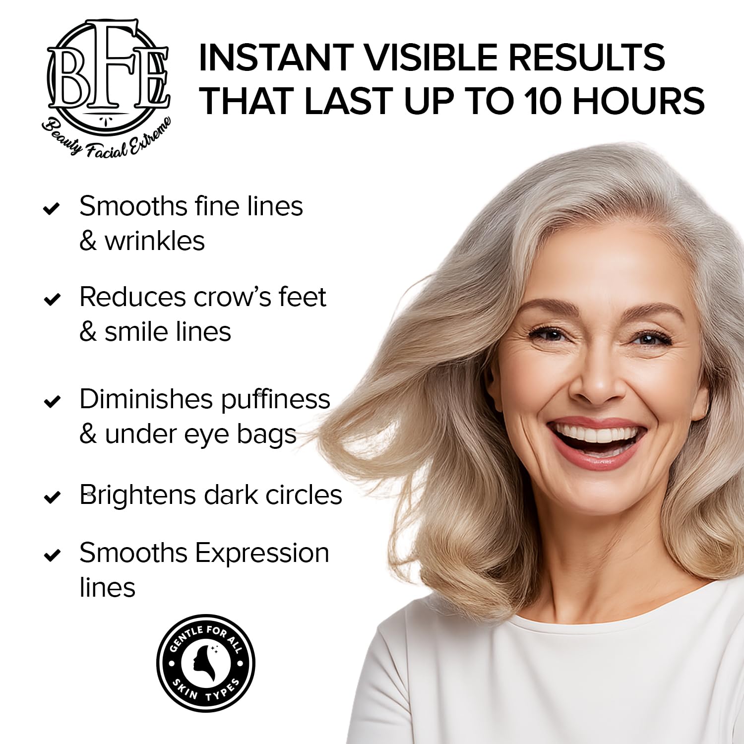 Beauty Facial Extreme instant eye-tightener applicator delivers precise dose for targeted use
