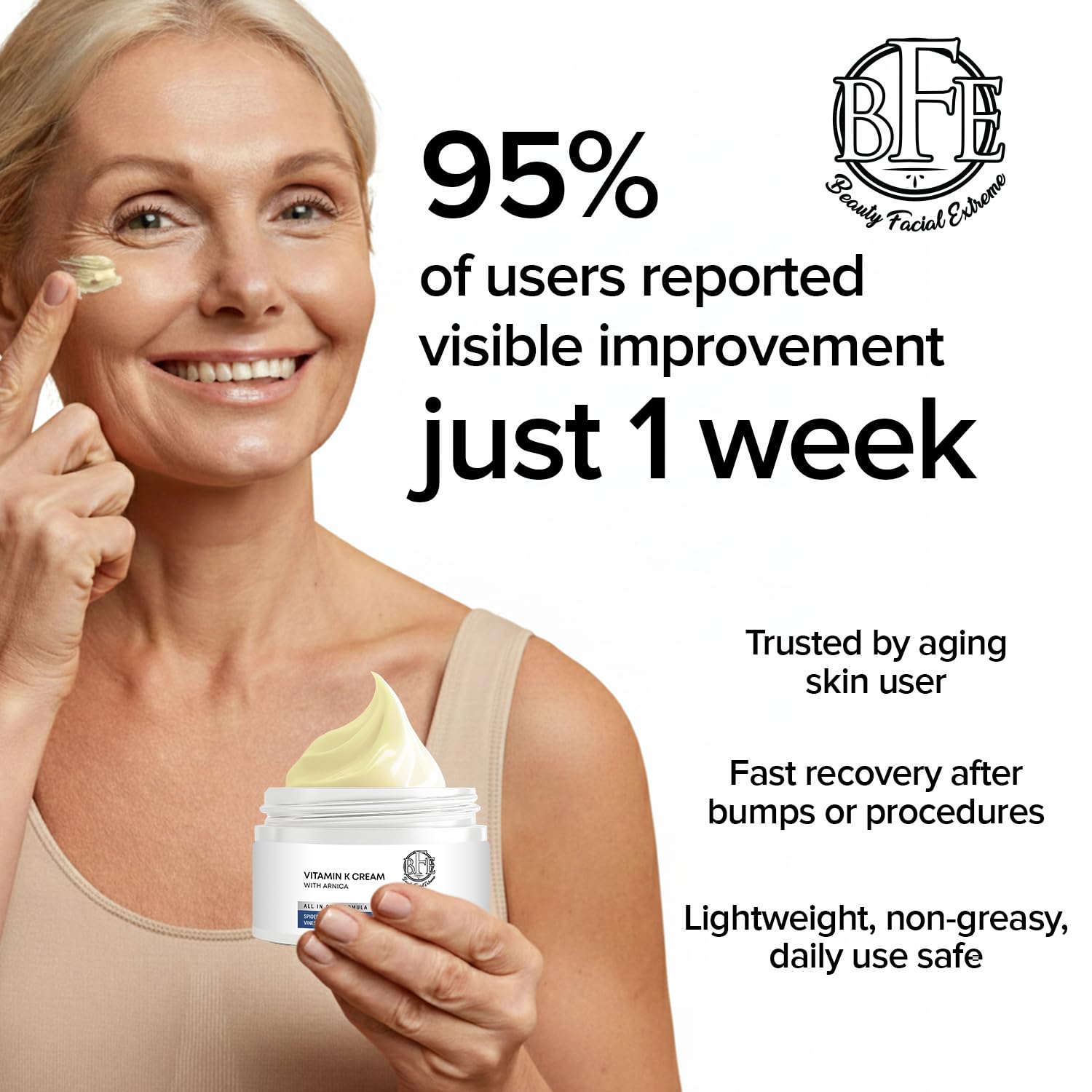 Beauty Facial Extreme Vitamin K Cream focus on smoothing fine lines and wrinkles.