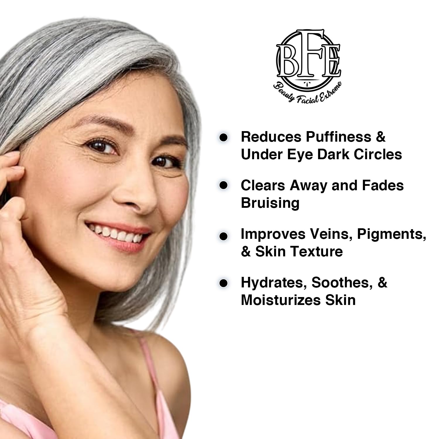 Beauty Facial Extreme Vitamin K Cream under-eye area application for brighter look.