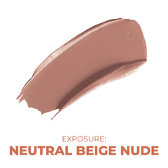 Beauty For Real Be Seen weightless lipstick matte swatches in neutral beige nude