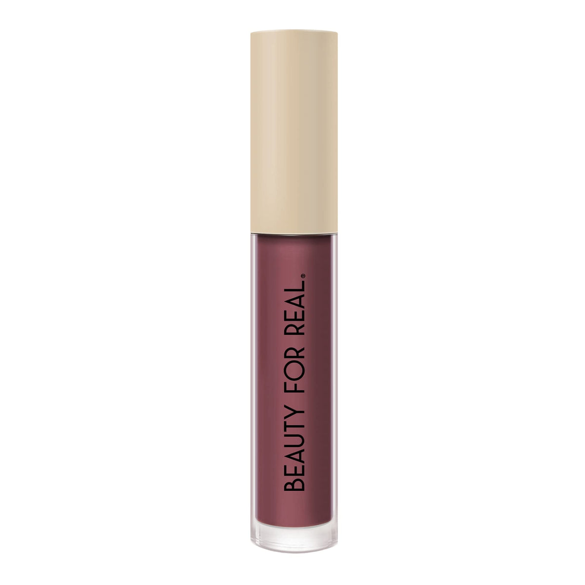 Beauty For Real Be Seen Chestnut Rose packaging highlights weightless matte lipstick.